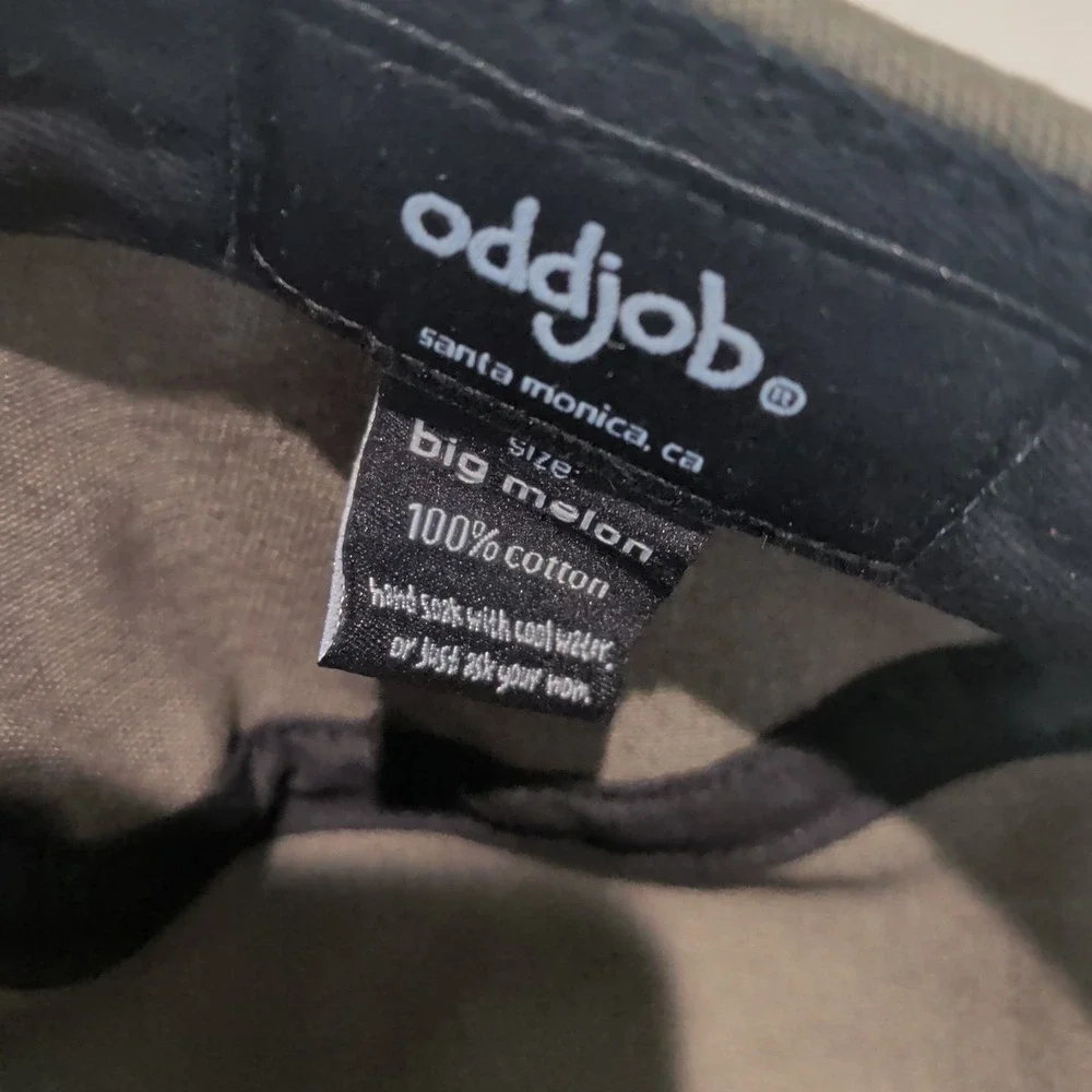 Oddjob Hat Cap Strap Back One Size Mens Olive Green Big Melon 5 Panel Cotton - Picture 6 of 6